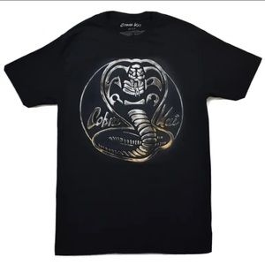 Cobra Kai Mens Rusted Steel Snake Logo Graphic Black T-Shirt NWOT size L
